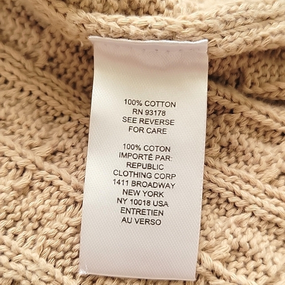 Industry Beige Cable Knit Cotton Button Vest - Size Medium - Picture 3 of 6